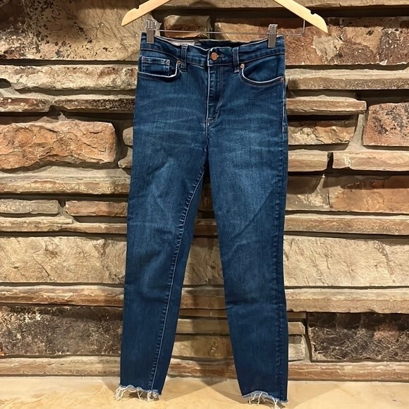 Marine Layer High Rise Skinny Raw Hem Stretch Jeans - Picture 1 of 9